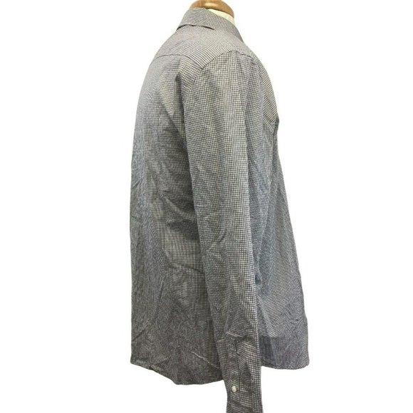 CALVIN KLEIN Mens Casual Oxford Button Shirt XL Cool Tech Grey Checker Non-Iron - Picture 8 of 10